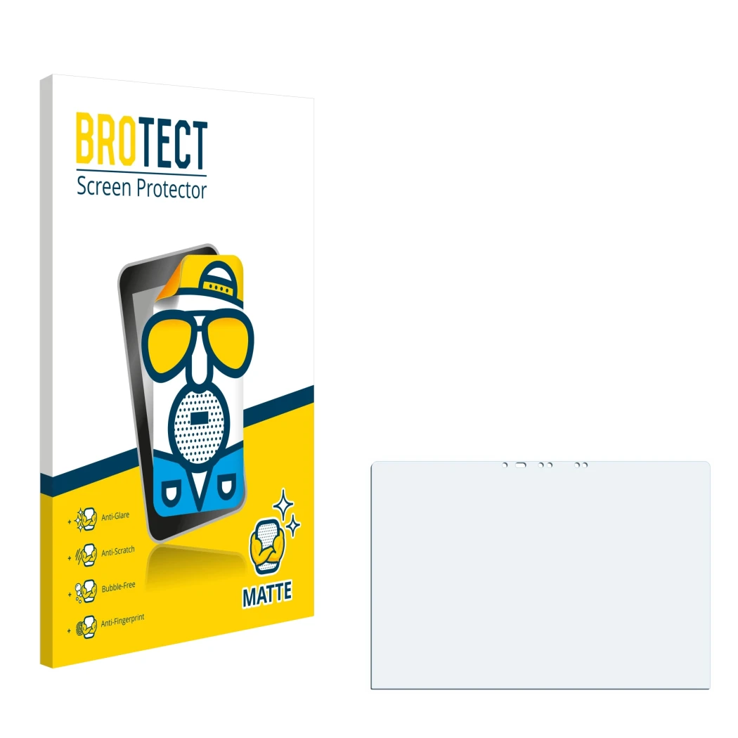 Front side of a product packaging with the brand logo BROTECT. Next to it is the corresponding screen protector.