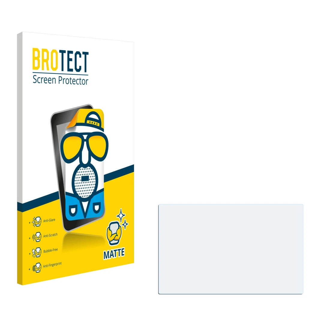 Front side of a product packaging with the brand logo BROTECT. Next to it is the corresponding screen protector.