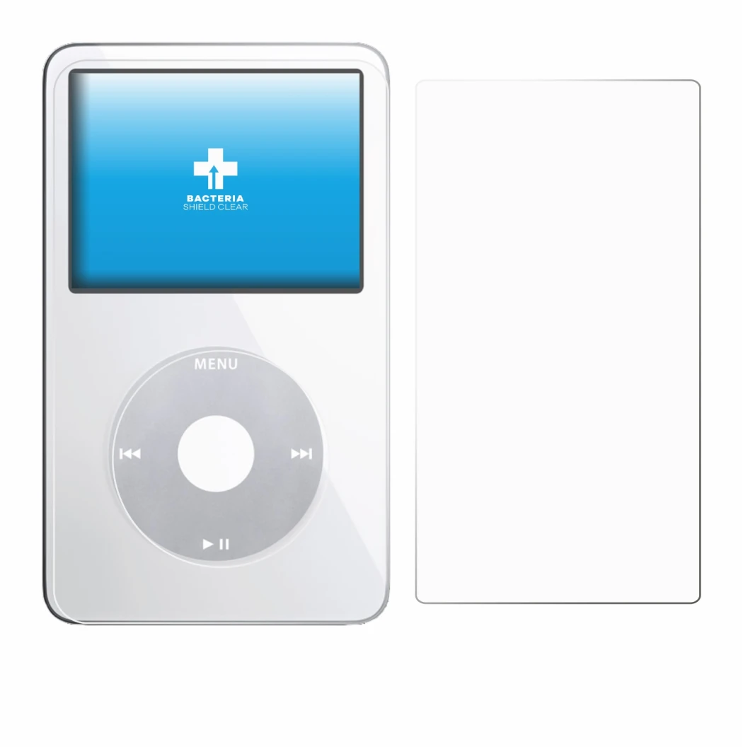 Image of the device Apple iPod Classic Video (Front+Back) with a wide variety of screen protectors.