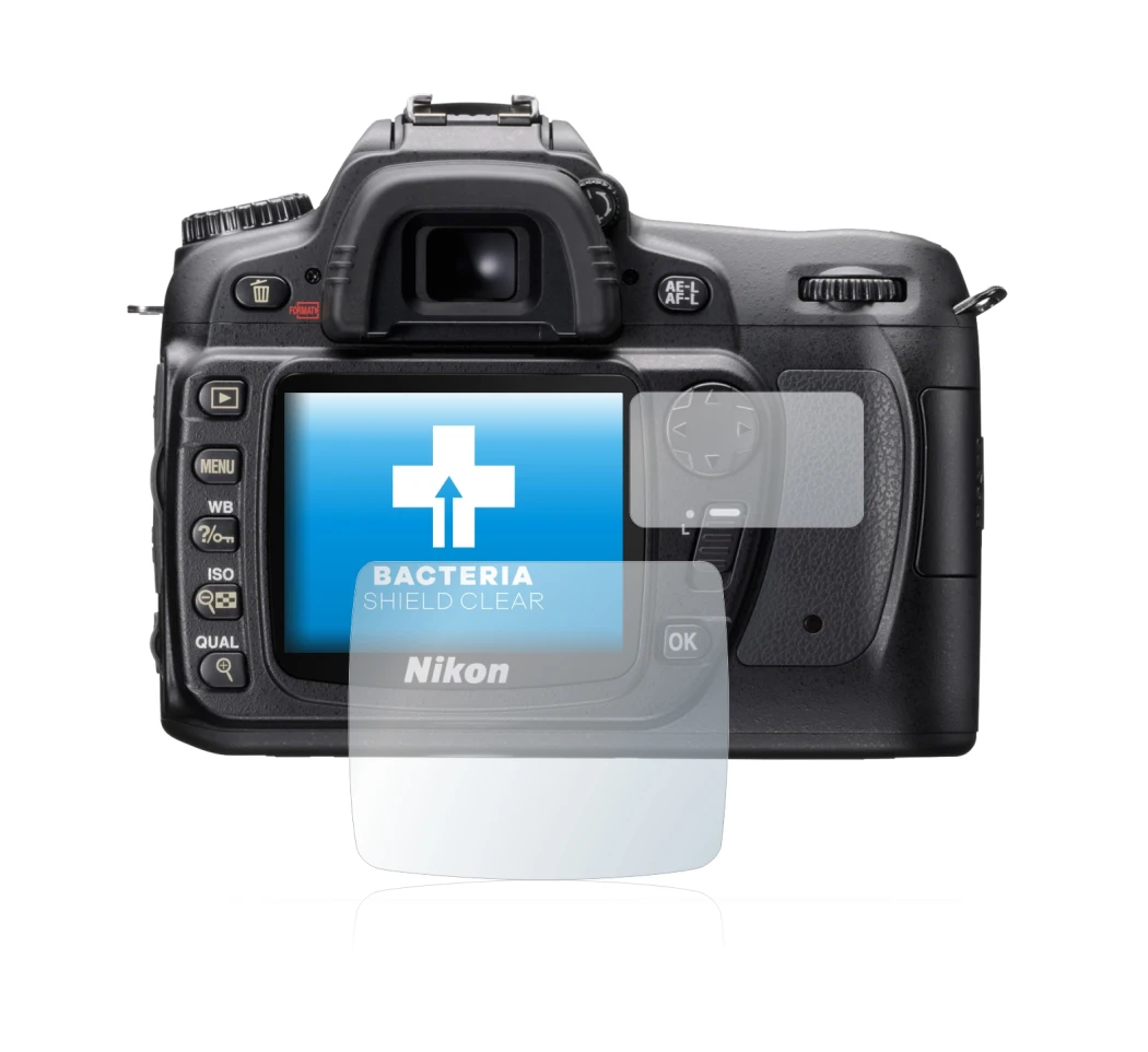Image of the device Nikon D80 with a wide variety of screen protectors.
