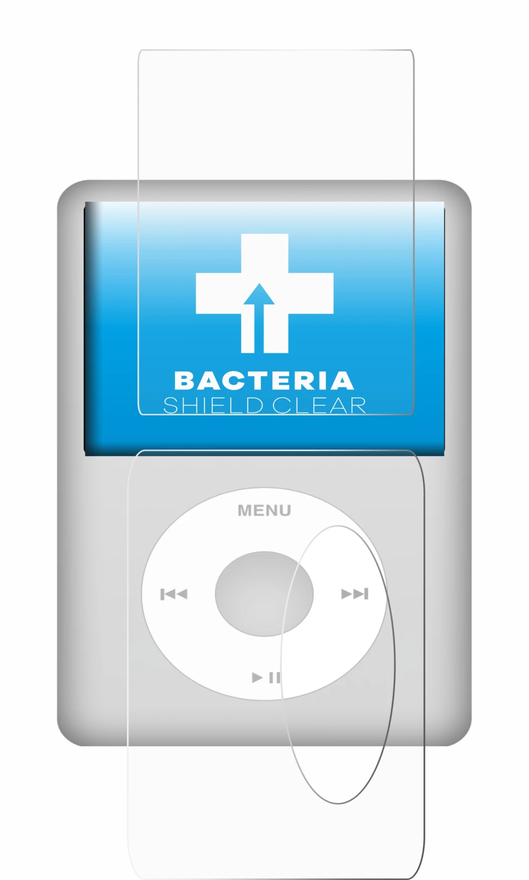 Image of the device Apple iPod Classic (Front+Back, 5.5 Gen.) with a wide variety of screen protectors.