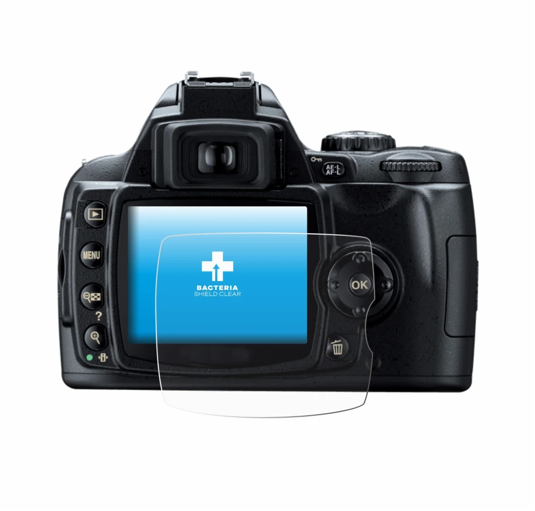 Image of the device Nikon D40 with a wide variety of screen protectors.