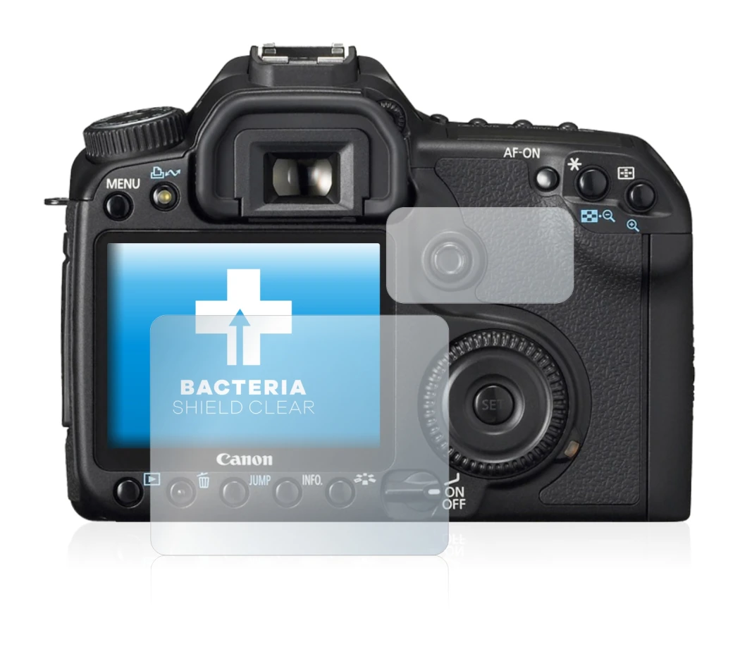 Image of the device Canon EOS 40D with a wide variety of screen protectors.