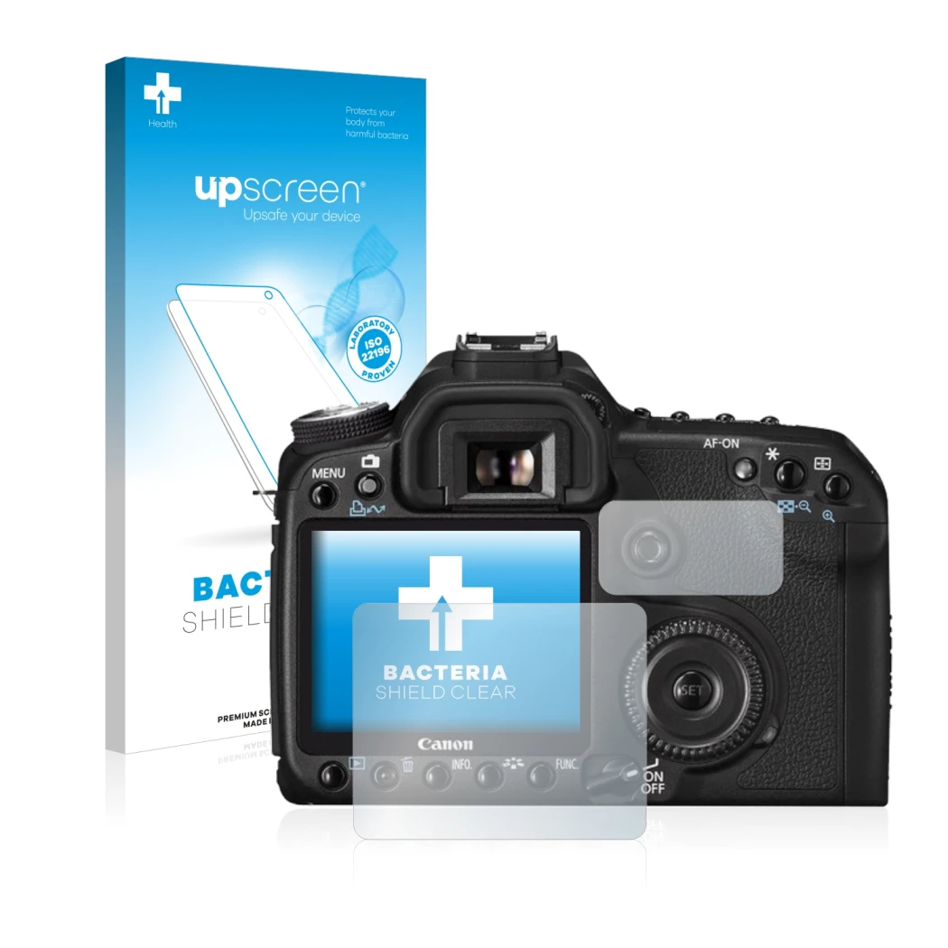 Front side of a product packaging with the brand logo upscreen. Next to it is the device Canon EOS 50D shown with the correspo