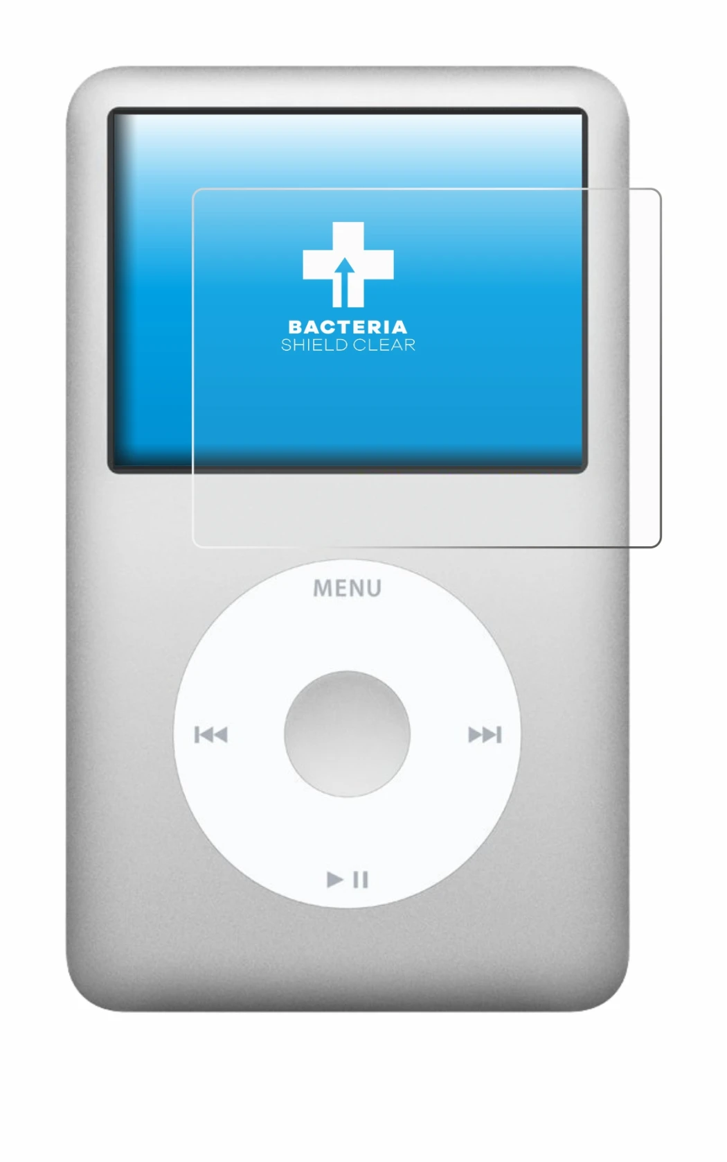Image of the device Apple iPod classic 160 GB (7th Gen.) with a wide variety of screen protectors.