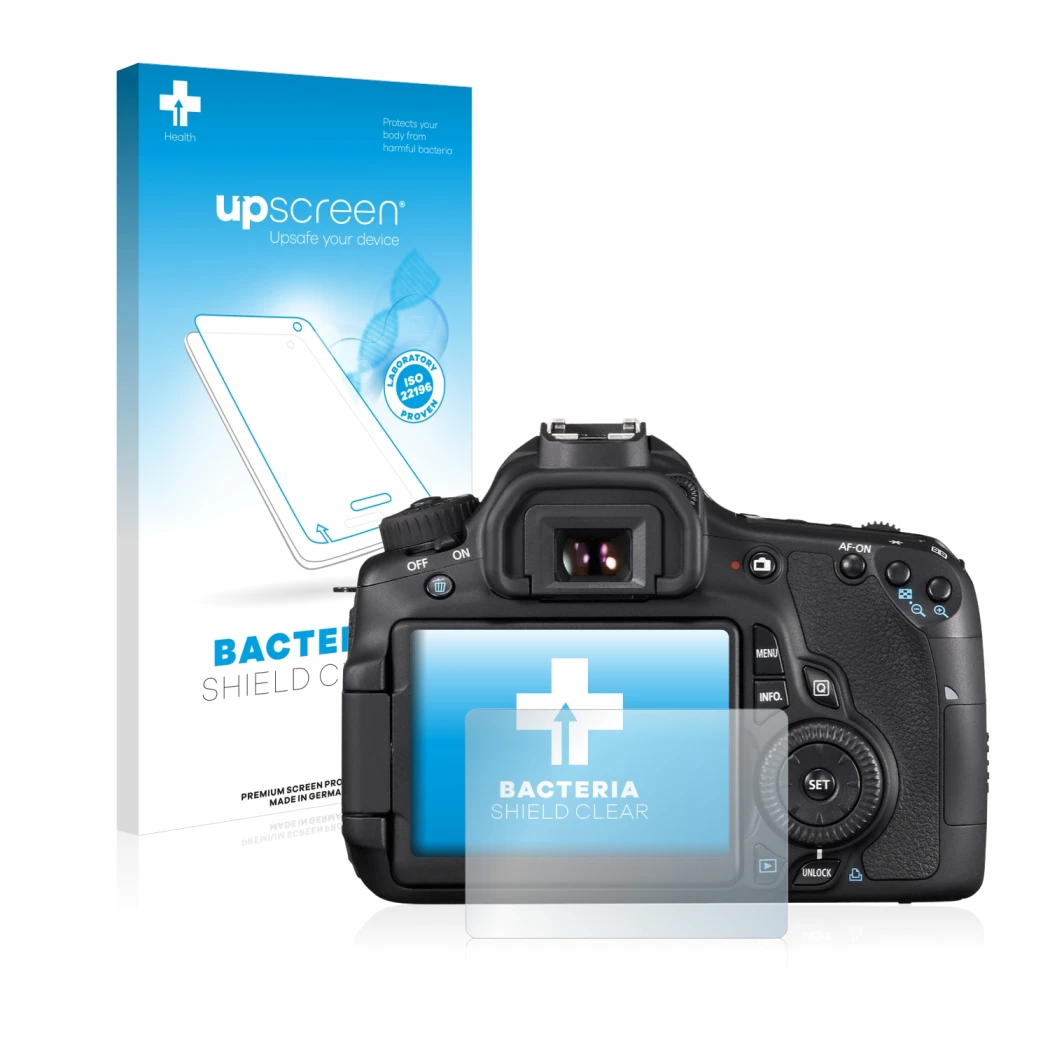 Front side of a product packaging with the brand logo upscreen. Next to it is the device Canon EOS 60D shown with the correspo