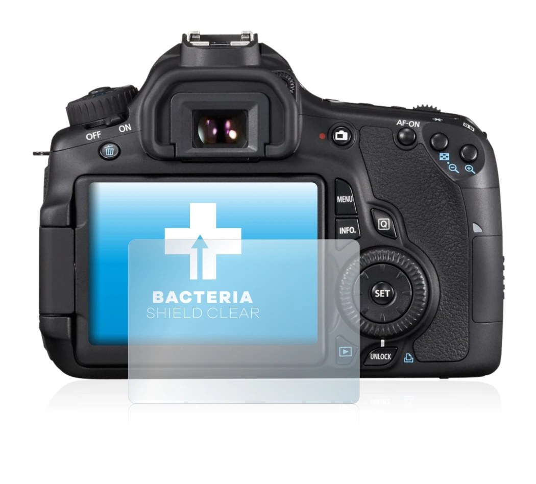 Image of the device Canon EOS 60D with a wide variety of screen protectors.