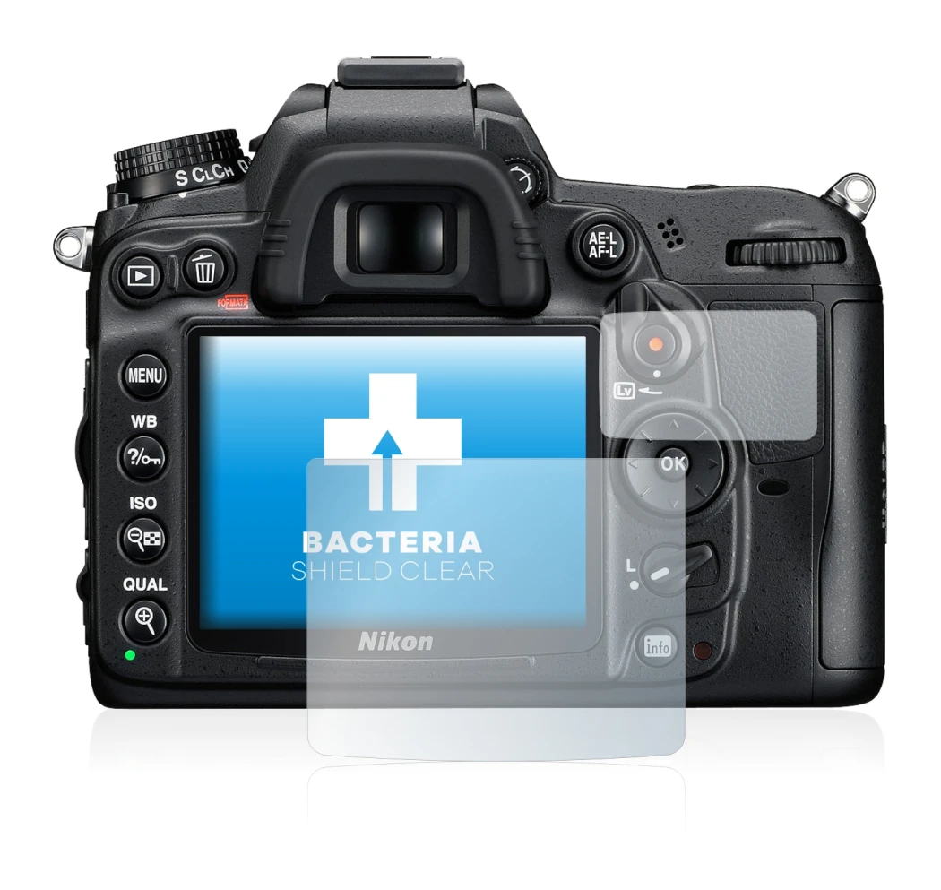 Image of the device Nikon D7000 with a wide variety of screen protectors.