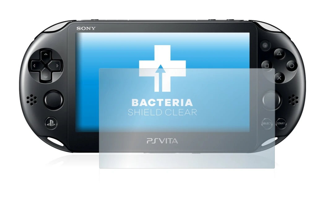 Image of the device Sony Playstation Vita with a wide variety of screen protectors.