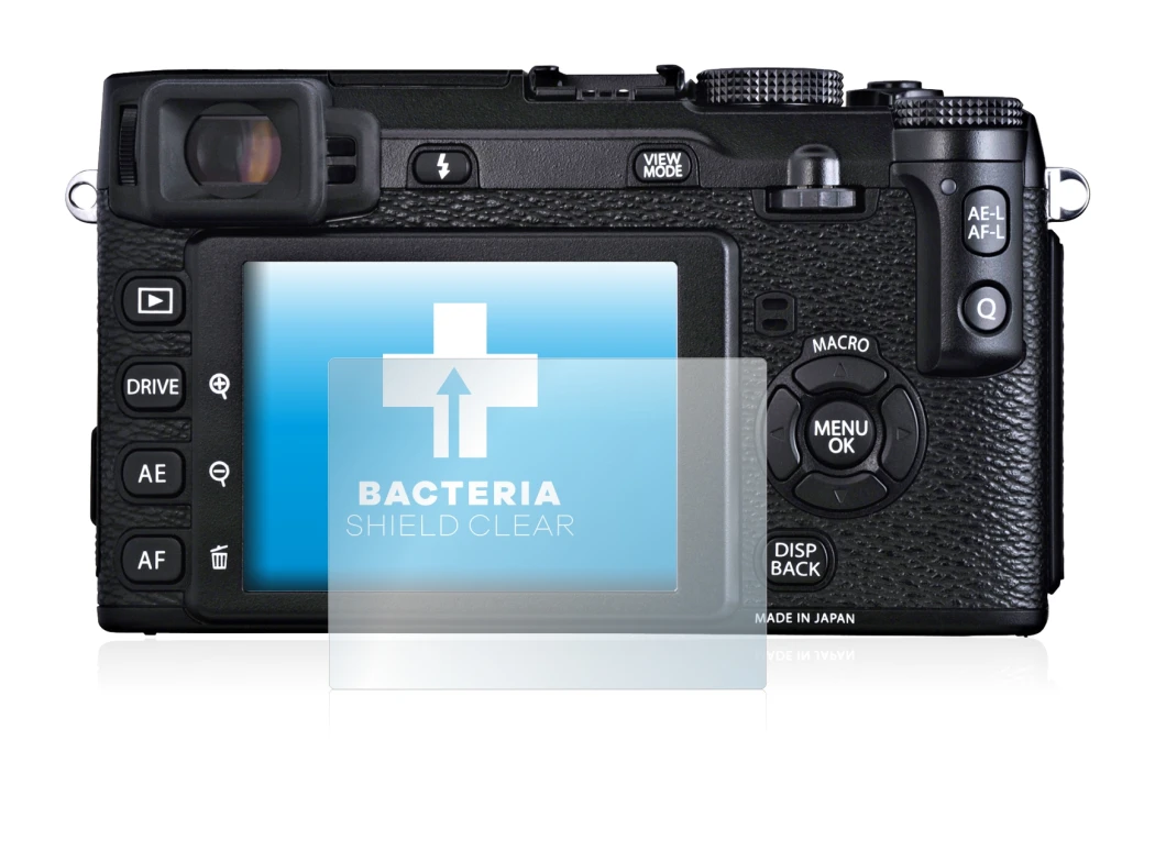 Image of the device Fujifilm X-E1 with a wide variety of screen protectors.