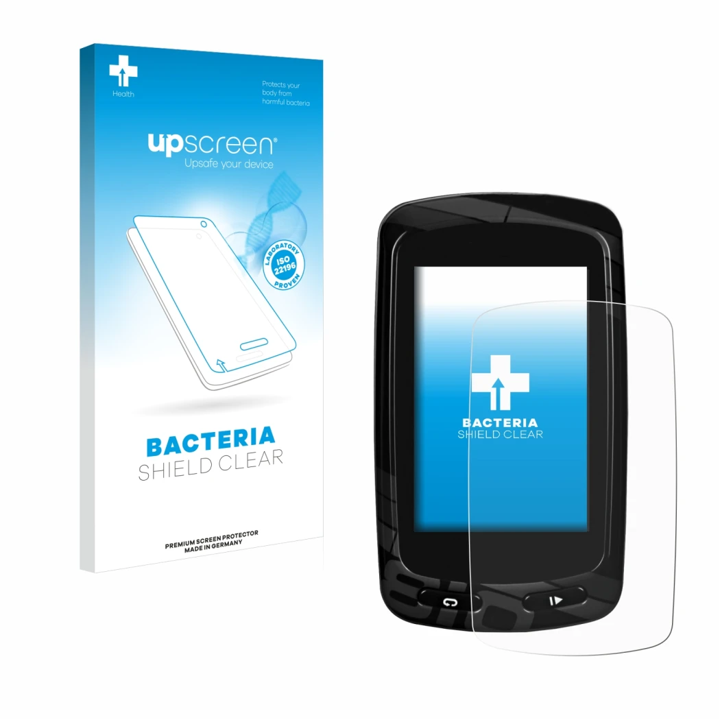 Front side of a product packaging with the brand logo upscreen. Next to it is the device Garmin Edge 810 shown with the corres