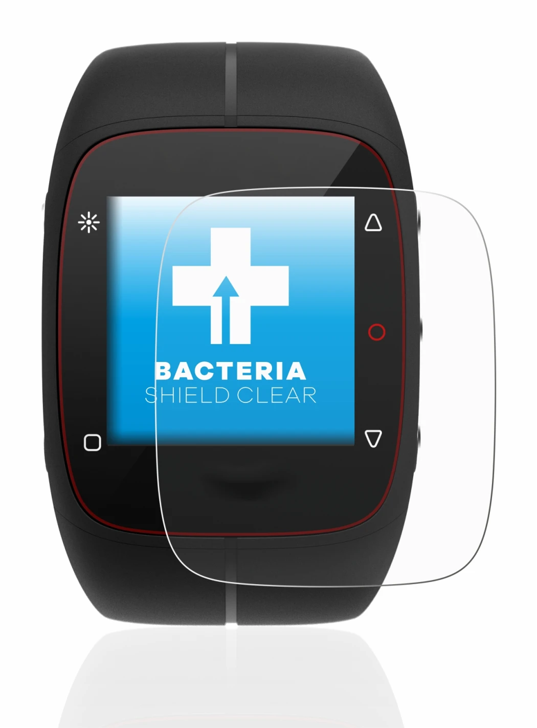 Image of the device Polar M400 with a wide variety of screen protectors.