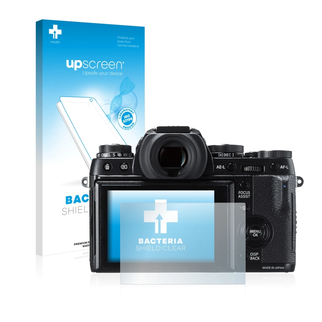 Front side of a product packaging with the brand logo upscreen. Next to it is the device Fujifilm X-T1 shown with the correspo