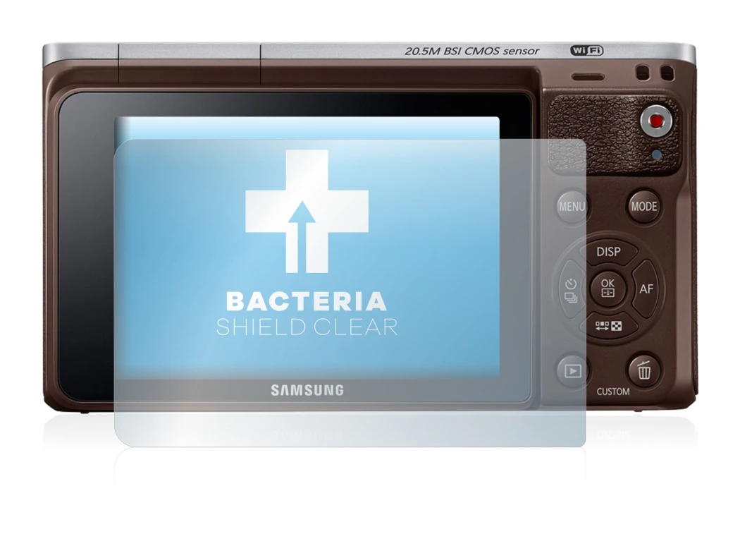 Image of the device Samsung NX Mini with a wide variety of screen protectors.
