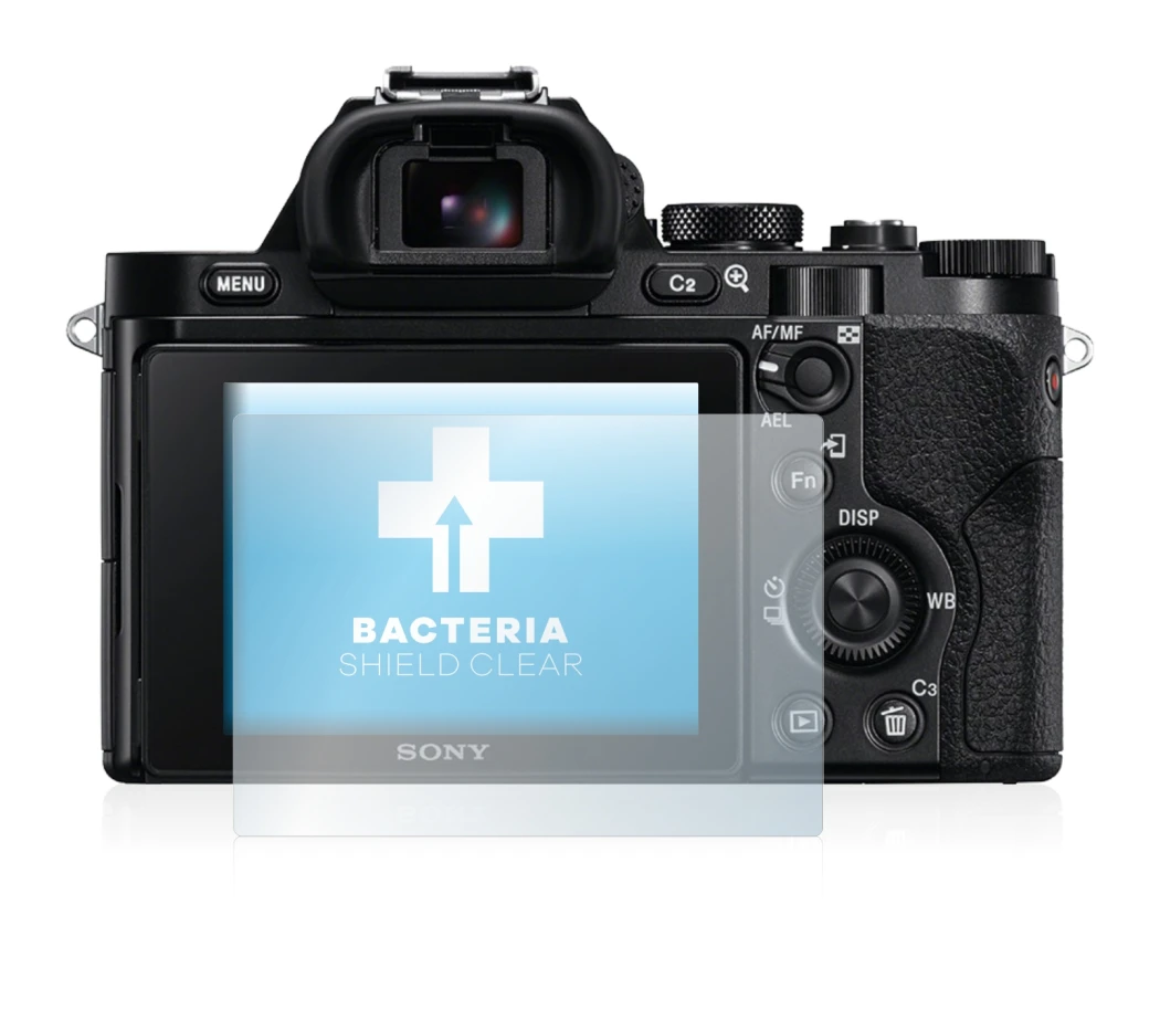 Image of the device Sony Alpha 7S with a wide variety of screen protectors.