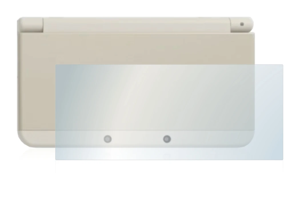 Image of the device Nintendo New 3DS (housing) with a wide variety of screen protectors.
