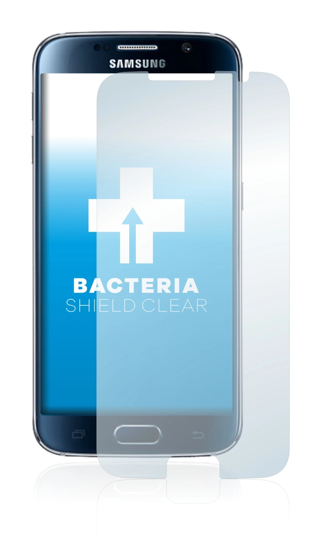 Image of the device Samsung Galaxy S6 with a wide variety of screen protectors.