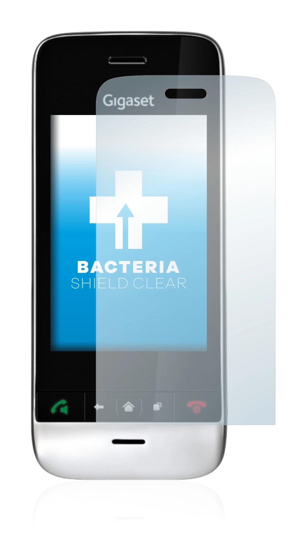 Image of the device Gigaset SL910 (oblong cutout) with a wide variety of screen protectors.