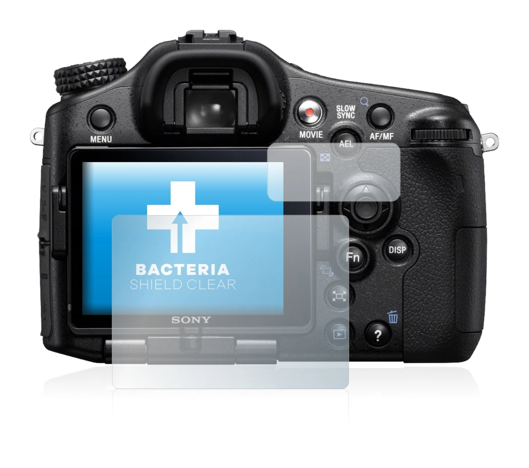Image of the device Sony Alpha 77 (SLT-77) with a wide variety of screen protectors.