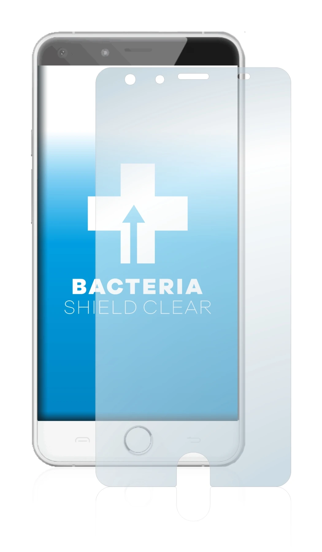 Image of the device Ulefone Be Touch 2 with a wide variety of screen protectors.
