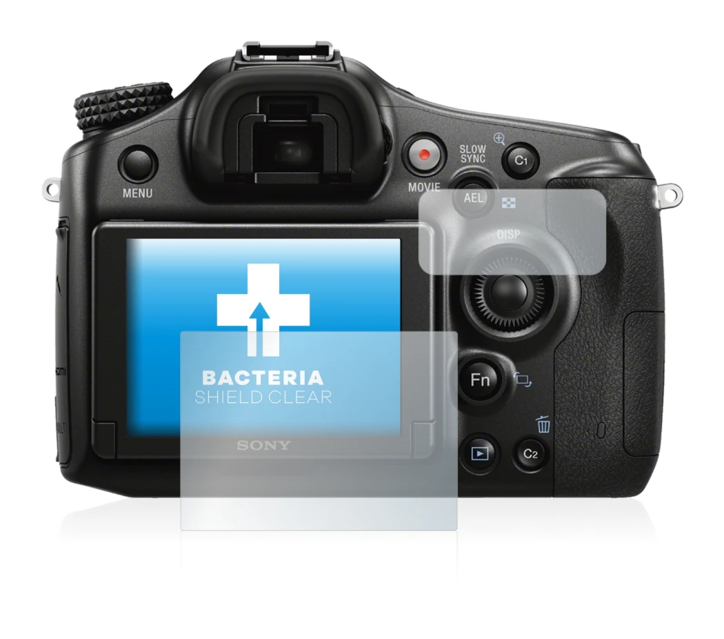 Image of the device Sony Alpha 68 with a wide variety of screen protectors.