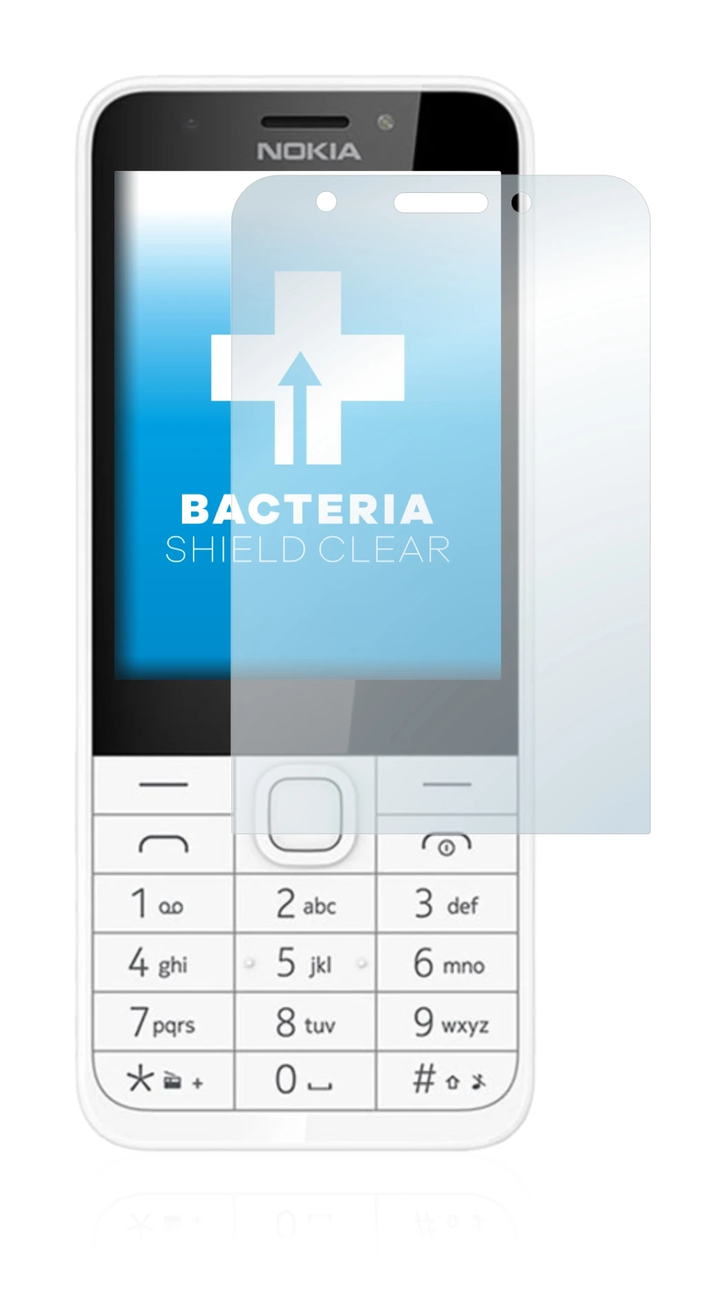 Image of the device Nokia 230 with a wide variety of screen protectors.