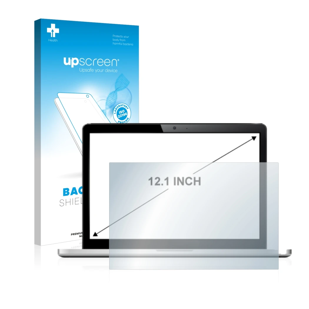 Front side of a product packaging with the brand logo upscreen. Next to it is the device shown with the corresponding screen p