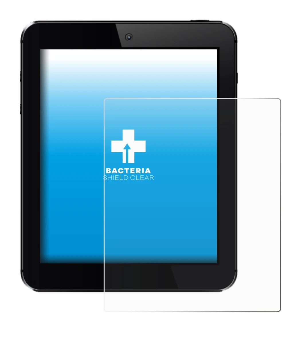 Image of the device with a wide variety of screen protectors.