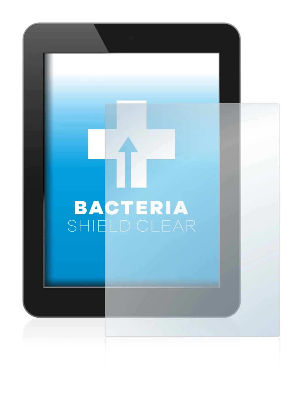 Image of the device with a wide variety of screen protectors.