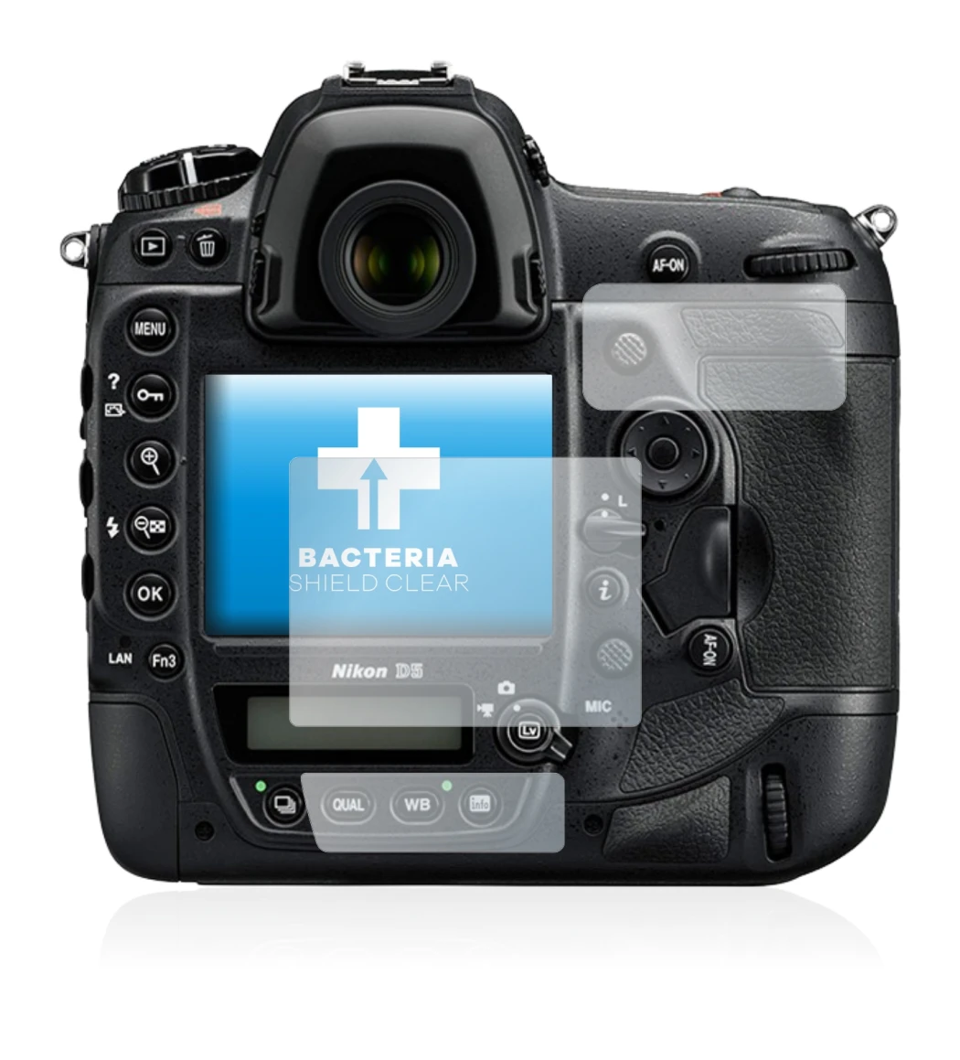 Image of the device Nikon D5 with a wide variety of screen protectors.