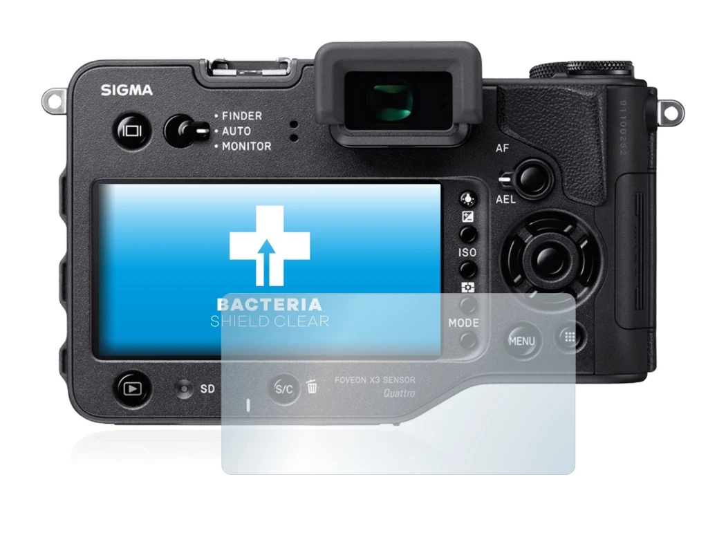 Image of the device Sigma SD Quattro H with a wide variety of screen protectors.