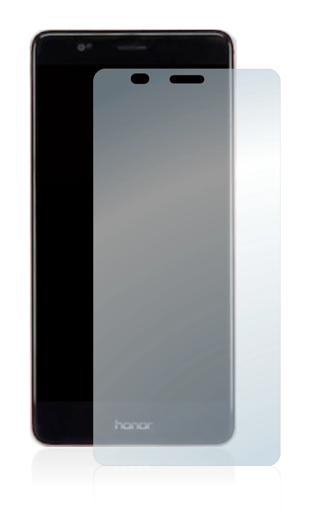 Image of the device Honor V8 with a wide variety of screen protectors.