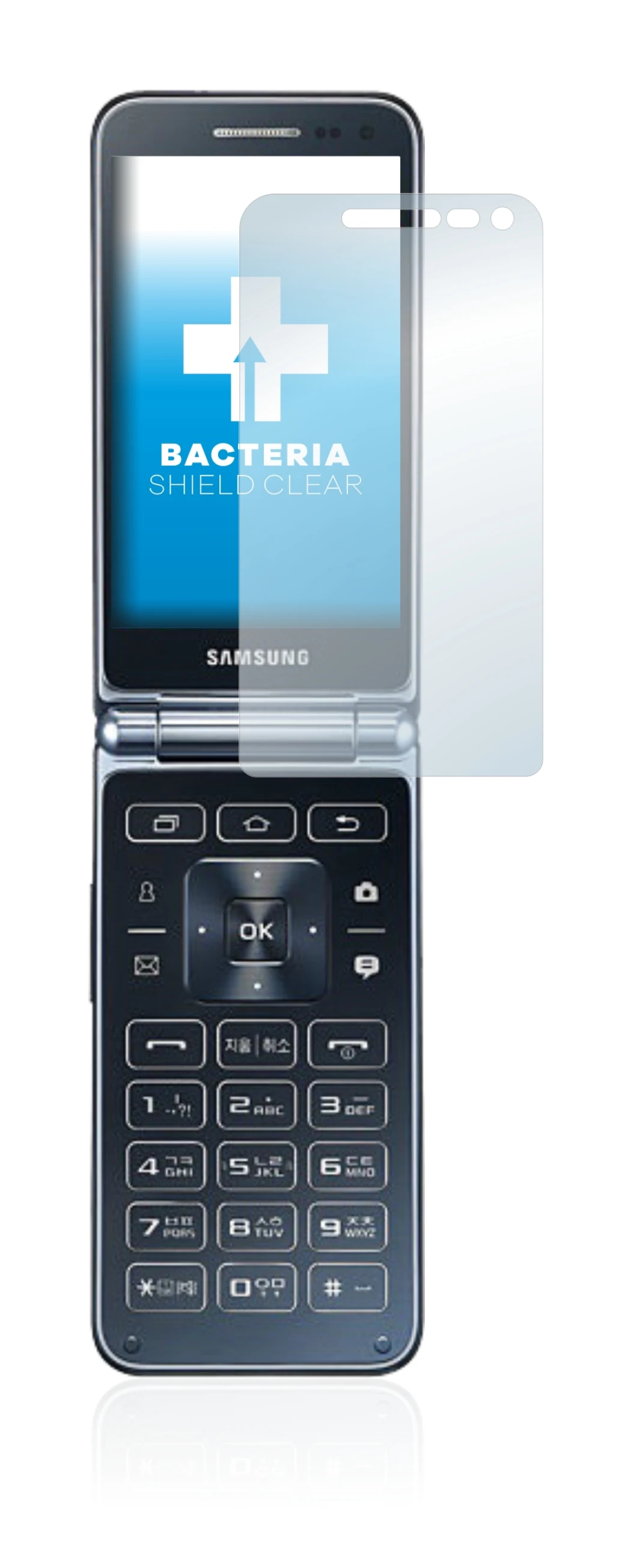 Image of the device Samsung Galaxy Folder 2 with a wide variety of screen protectors.