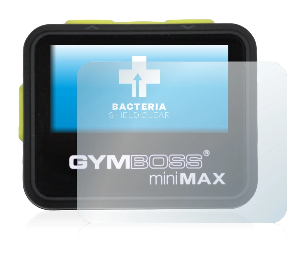 Image of the device Gymboss Minimax with a wide variety of screen protectors.