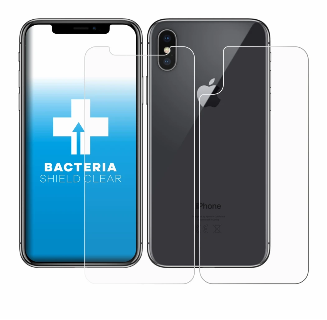 Image of the device Apple iPhone X (Front+Back) with a wide variety of screen protectors.