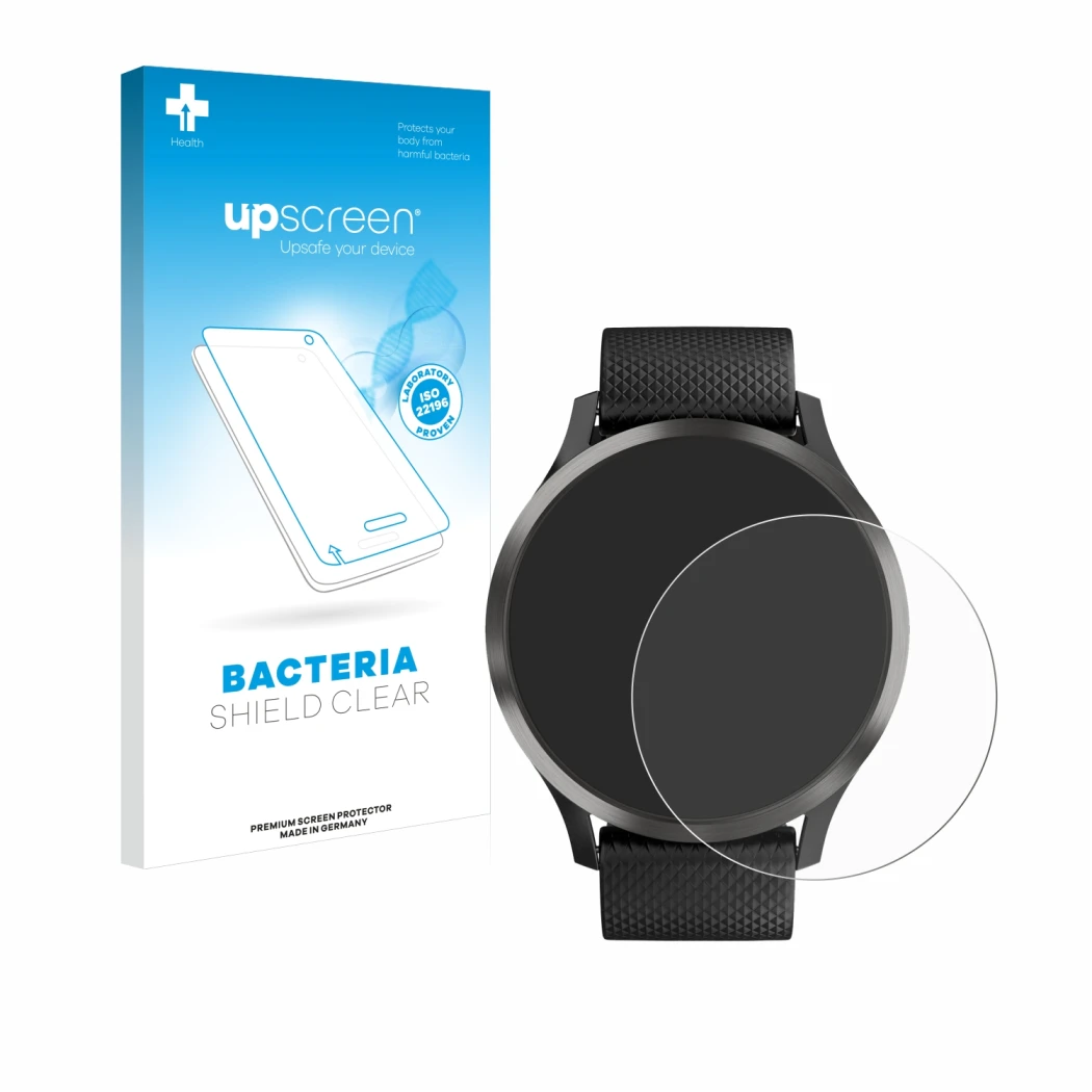 Front side of a product packaging with the brand logo upscreen. Next to it is the device Garmin vivomove HR shown with the cor