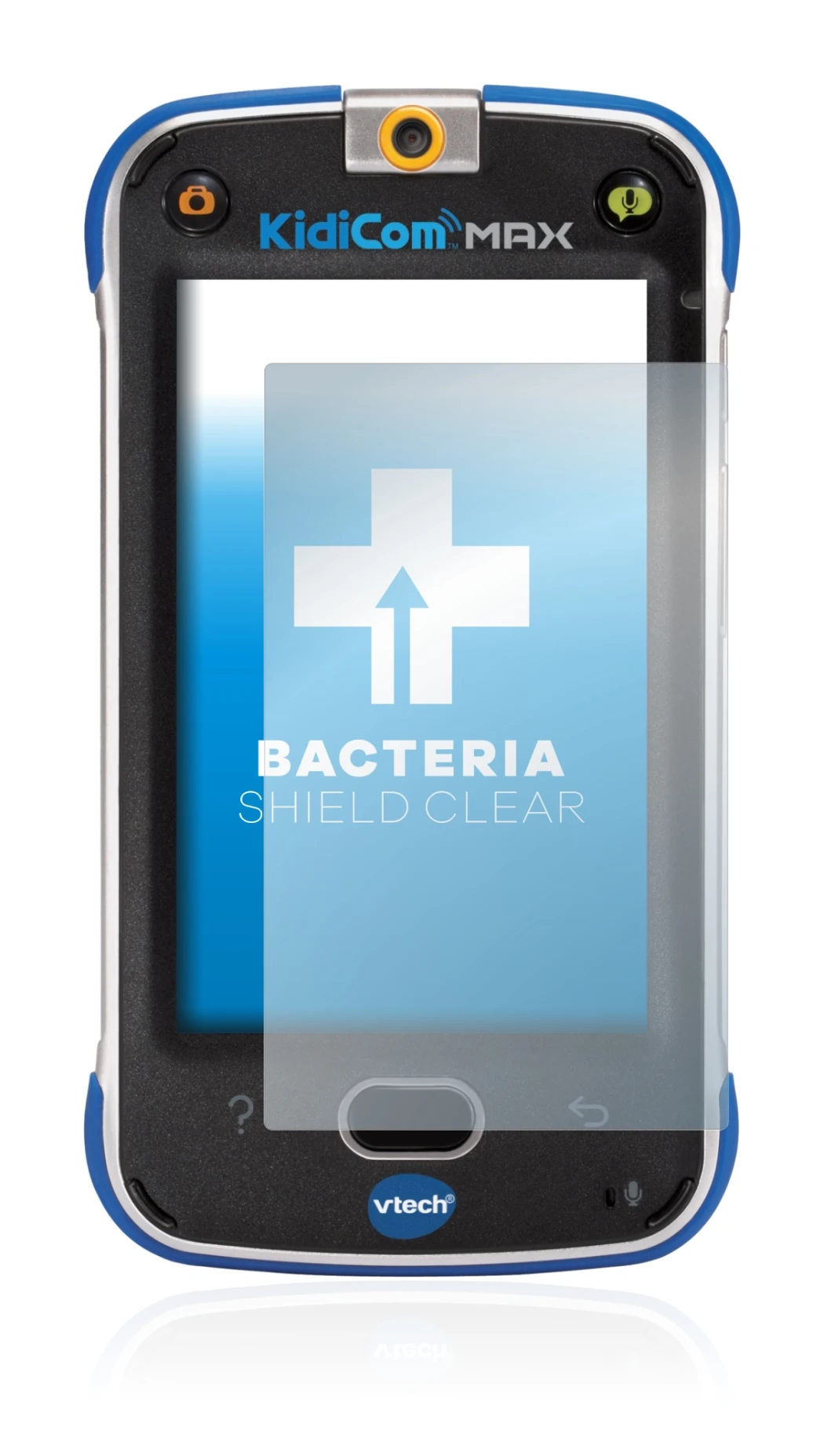 Image of the device Vtech Kidicom Max with a wide variety of screen protectors.