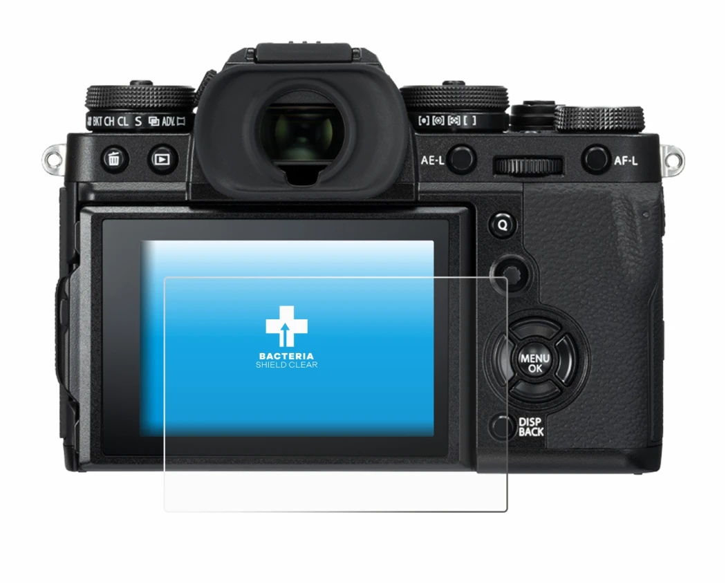 Image of the device Fujifilm X-T3 with a wide variety of screen protectors.