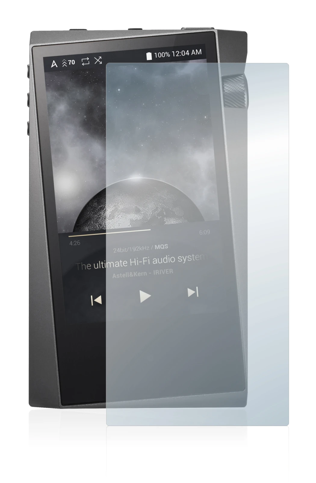 Image of the device Astell&Kern A&norma SR15 with a wide variety of screen protectors.