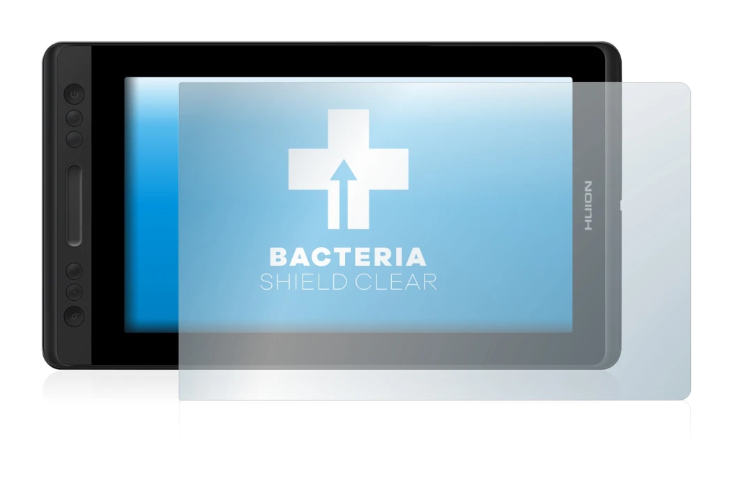 Image of the device Huion Kamvas Pro 13 with a wide variety of screen protectors.