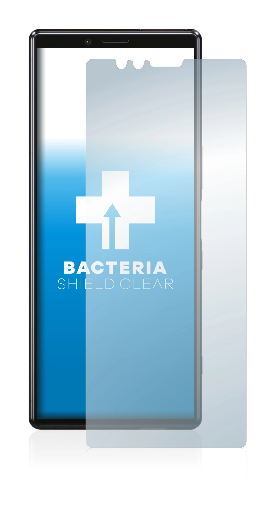 Image of the device Sony Xperia 1 with a wide variety of screen protectors.