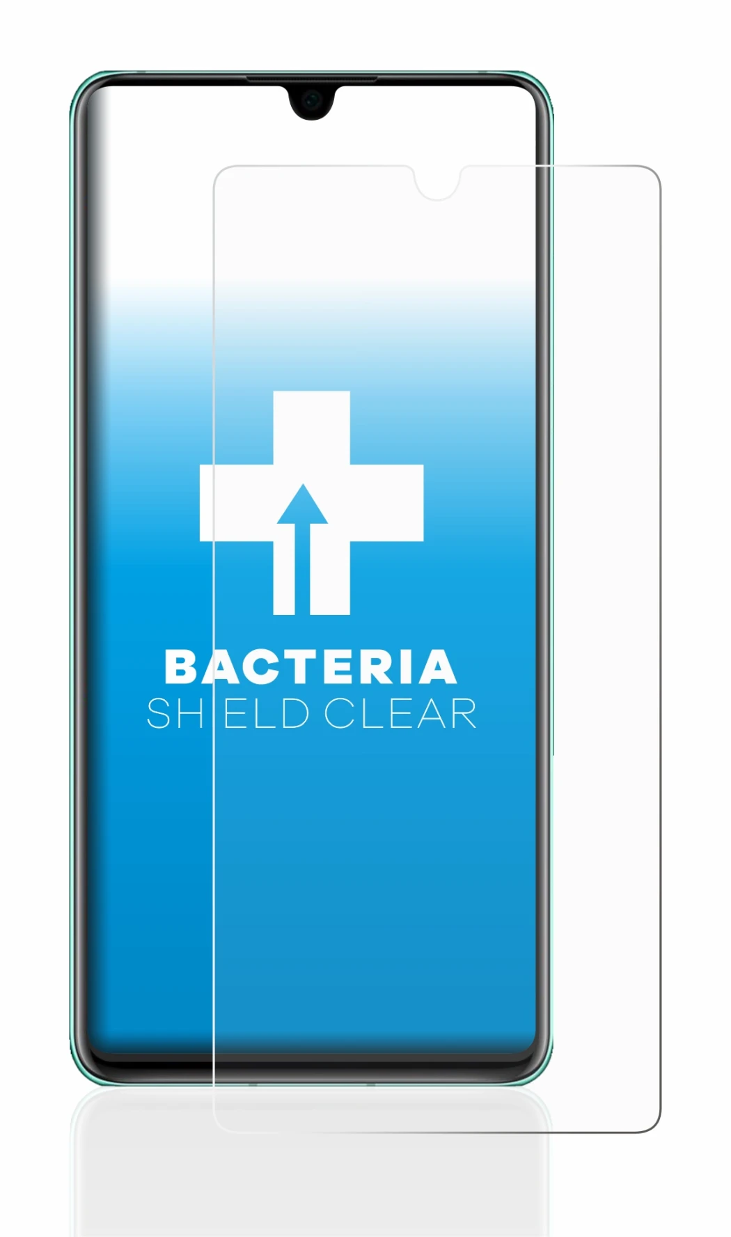 Image of the device Huawei P30 with a wide variety of screen protectors.