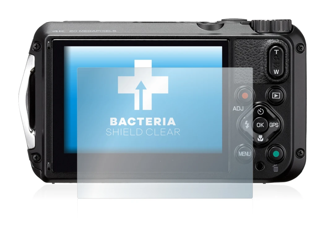 Image of the device Ricoh WG-6 with a wide variety of screen protectors.