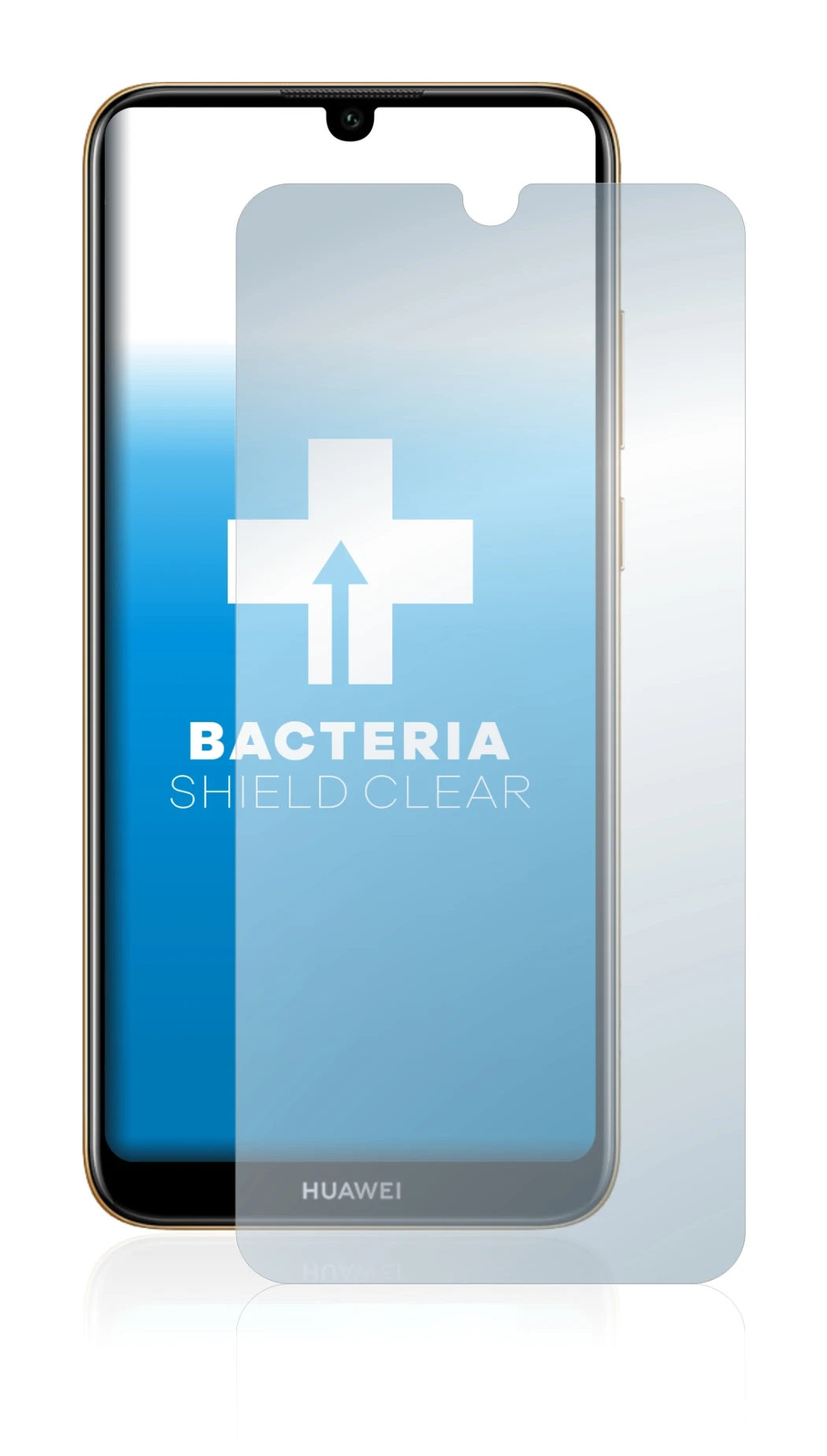 Image of the device Huawei Y6 2019 with a wide variety of screen protectors.