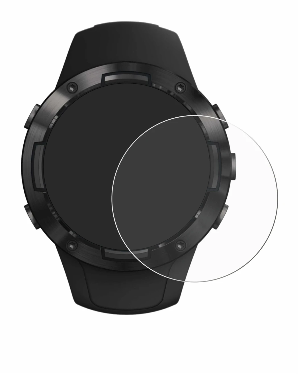 Image of the device Suunto 5 with a wide variety of screen protectors.