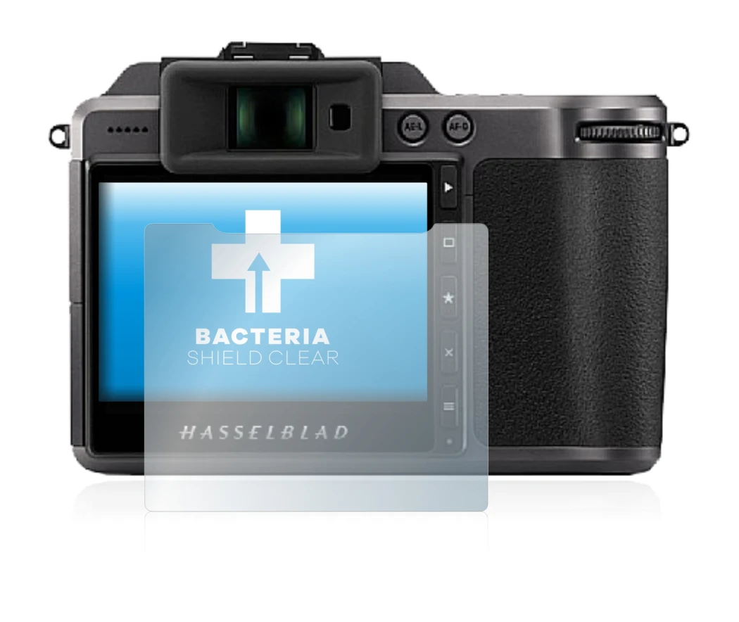 Image of the device Hasselblad X1D II 50C with a wide variety of screen protectors.