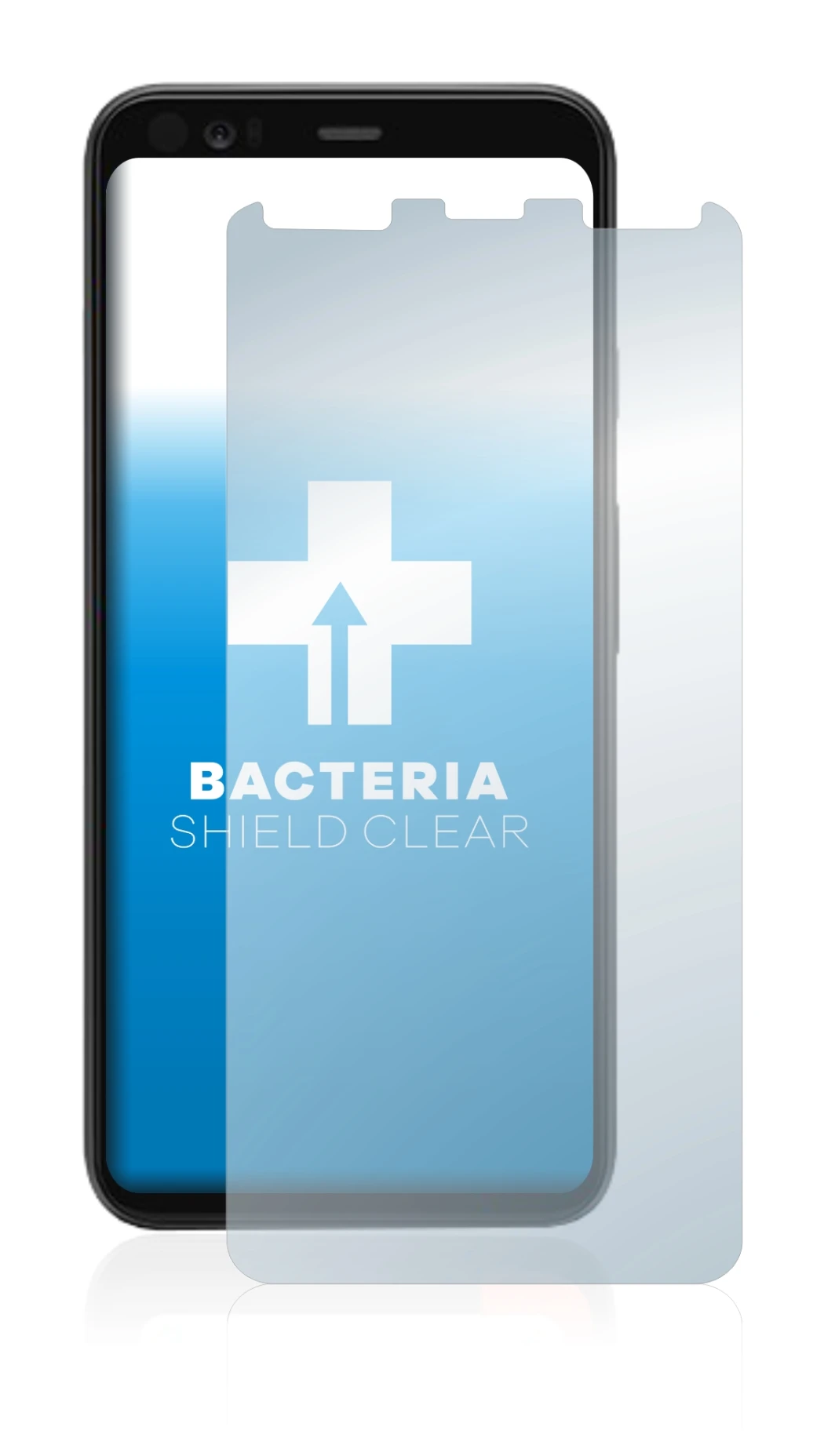Image of the device Google Pixel 4 with a wide variety of screen protectors.