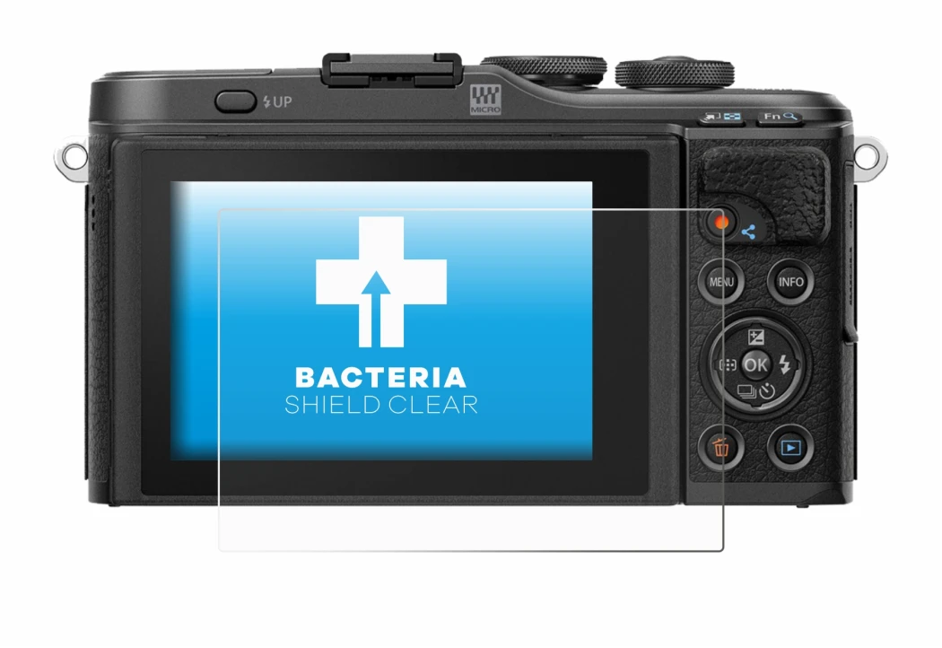 Image of the device Olympus PEN E-PL10 with a wide variety of screen protectors.