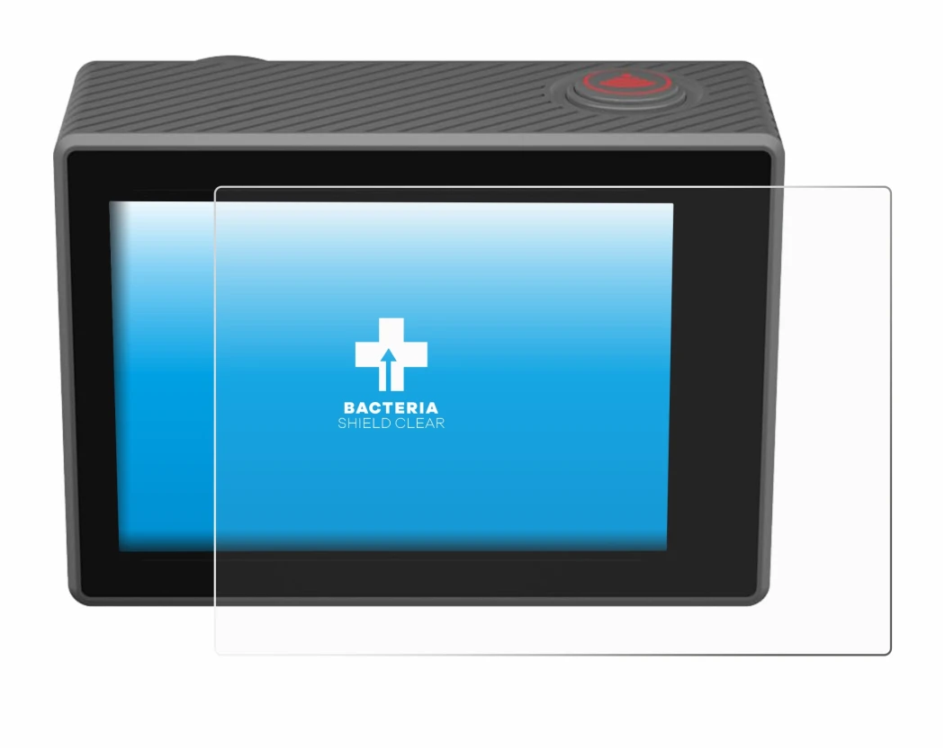 Image of the device Akaso V50 Elite with a wide variety of screen protectors.
