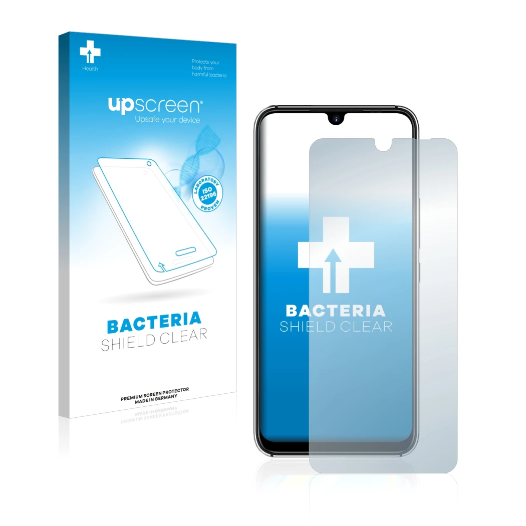 Front side of a product packaging with the brand logo upscreen. Next to it is the device Umidigi A7 Pro shown with the corresp